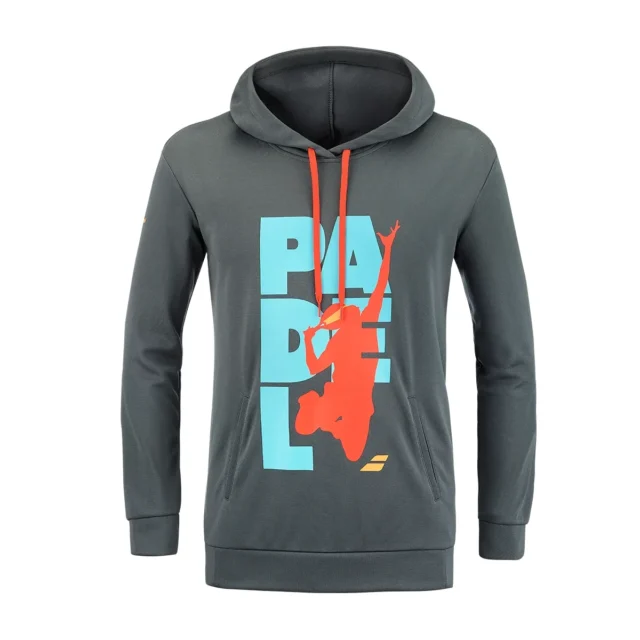 Sweat à capuche Babolat Padel Hood Sweat Men Gris / Noir, Noir