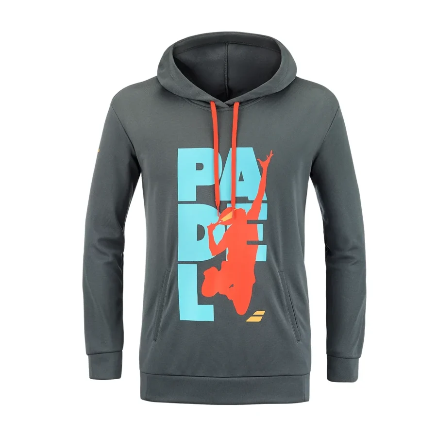 Sweat à capuche Babolat Padel Hood Sweat Men Gris / Noir, Noir