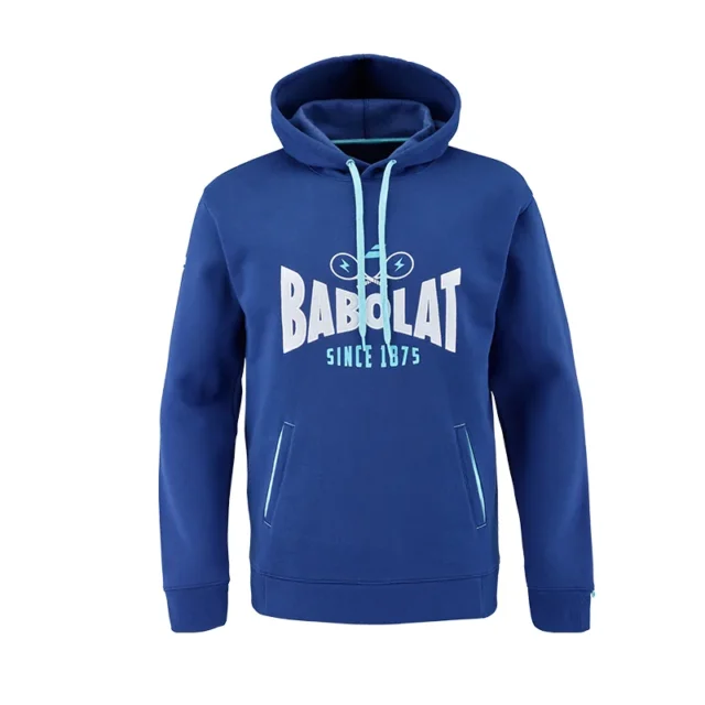 Sweat à capuche Babolat Exercise Hood Sweat Men Bleu / Blanc