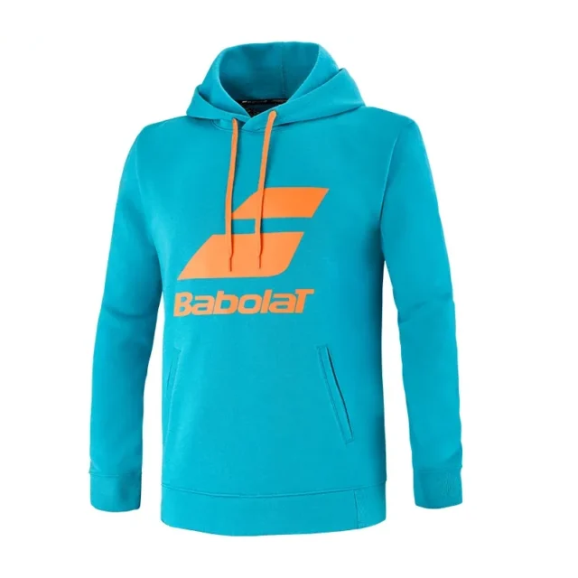 Sweat à capuche Babolat Exercise Hood Sweat Homme Turquoise / Orange
