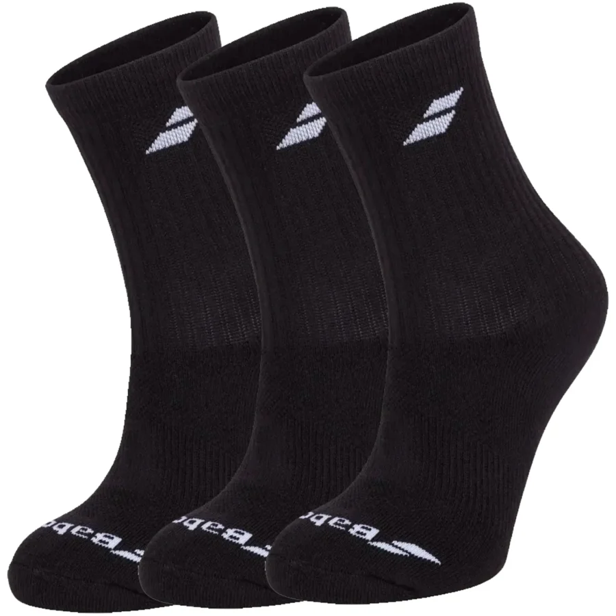 Chaussettes longues Babolat Pack Junior, lot de 3 paires – Noir