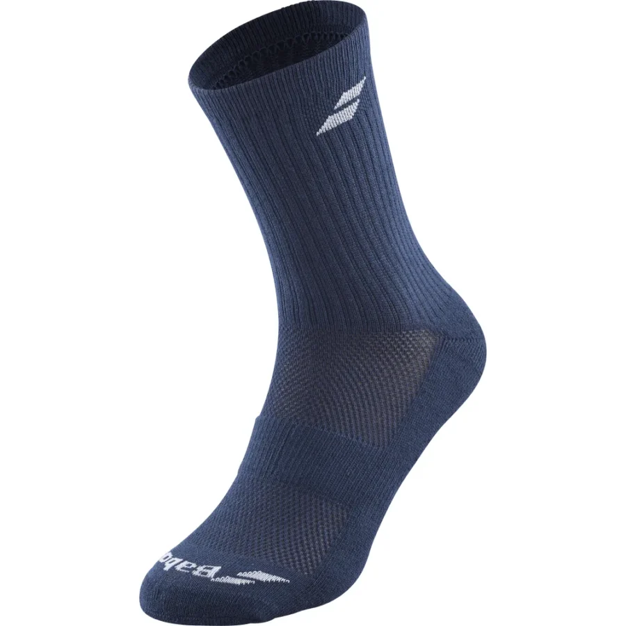Chaussettes longues Babolat Pack Socks, lot de 3 paires – Blanc / Bleu foncé / Gris