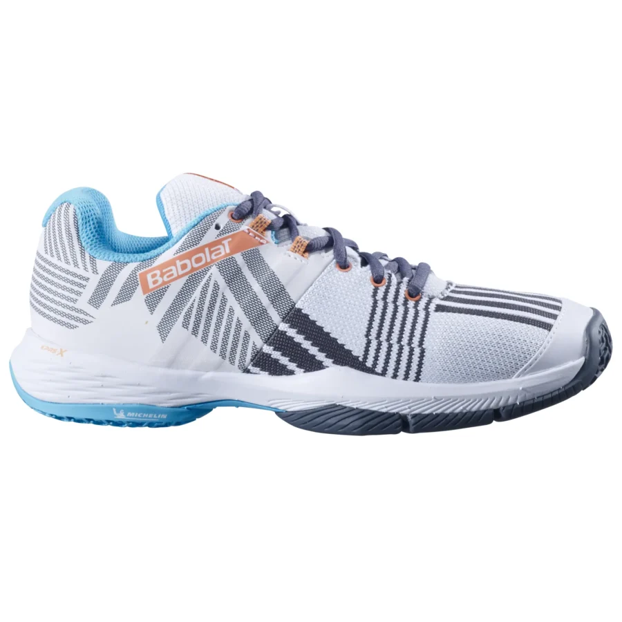 Chaussures de padel Babolat Sensa Women Blanc / Bleu