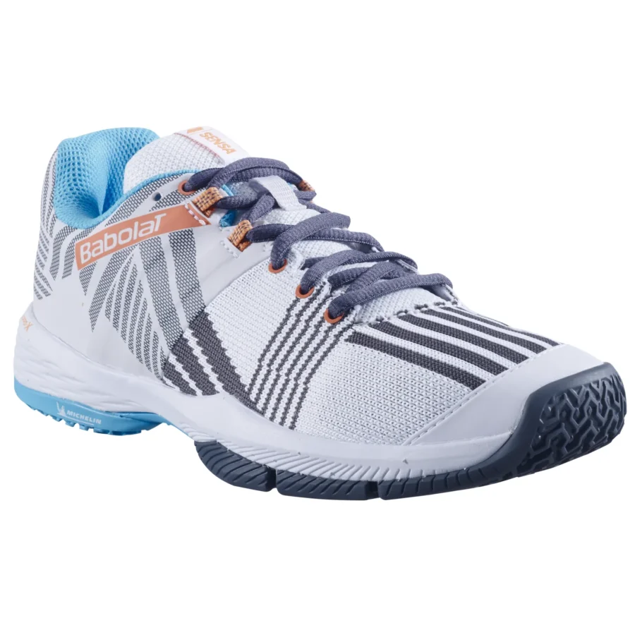 Chaussures de padel Babolat Sensa Femme Blanc et bleu