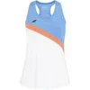 Débardeur Babolat Play Femme Blanc et bleu col V