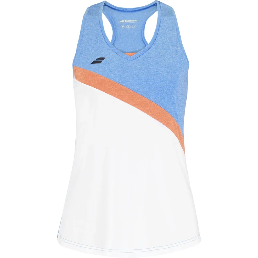Débardeur Babolat Play Tank Top Femme Blanc / Bleu