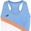 Débardeur Babolat Play Femme Blanc et bleu col V