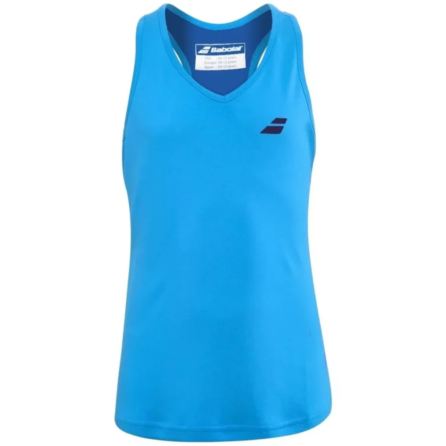 Débardeur Babolat Play Tank Top Fille Bleu clair, Bleu foncé, Rose foncé
