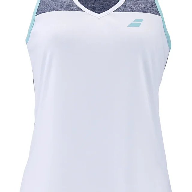 Débardeur Babolat Play Tank Top Fille Blanc / Gris