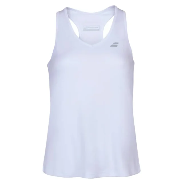 Débardeur Babolat Play Tank Top Femme Blanc, Bleu clair, Bleu foncé, Rose foncé