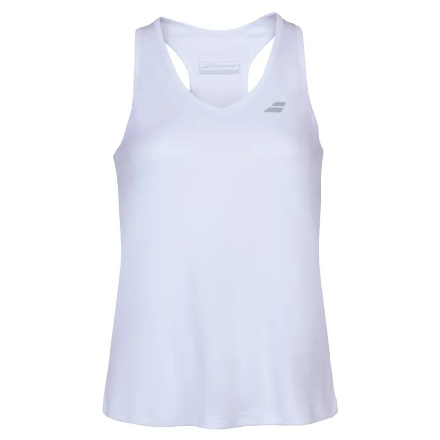 Débardeur Babolat Play Tank Top Femme Blanc, Bleu clair, Bleu foncé, Rose foncé
