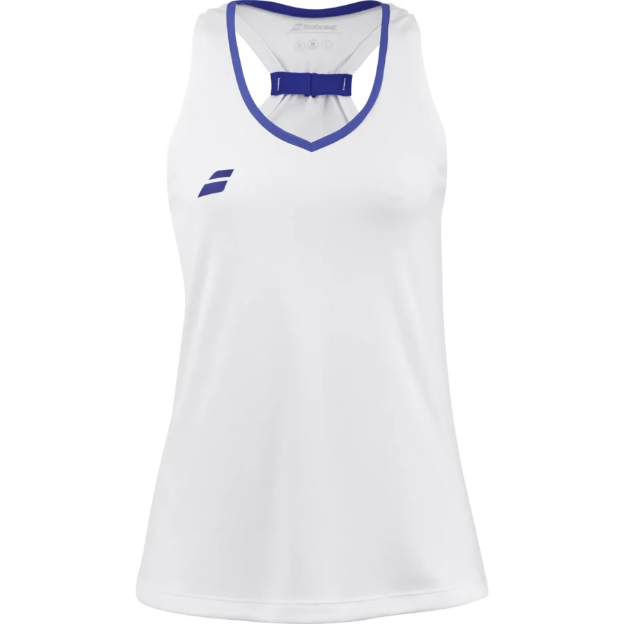 Débardeur Babolat Play Tank Top Fille Blanc, Bleu