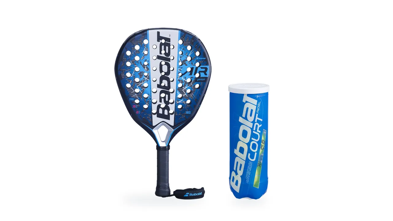 Raquette de padel Babolat Air Veron 2025 et tube de balles Babolat Court