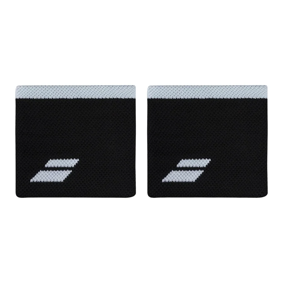 Poignet éponge Babolat Logo Wristband – Noir / Blanc