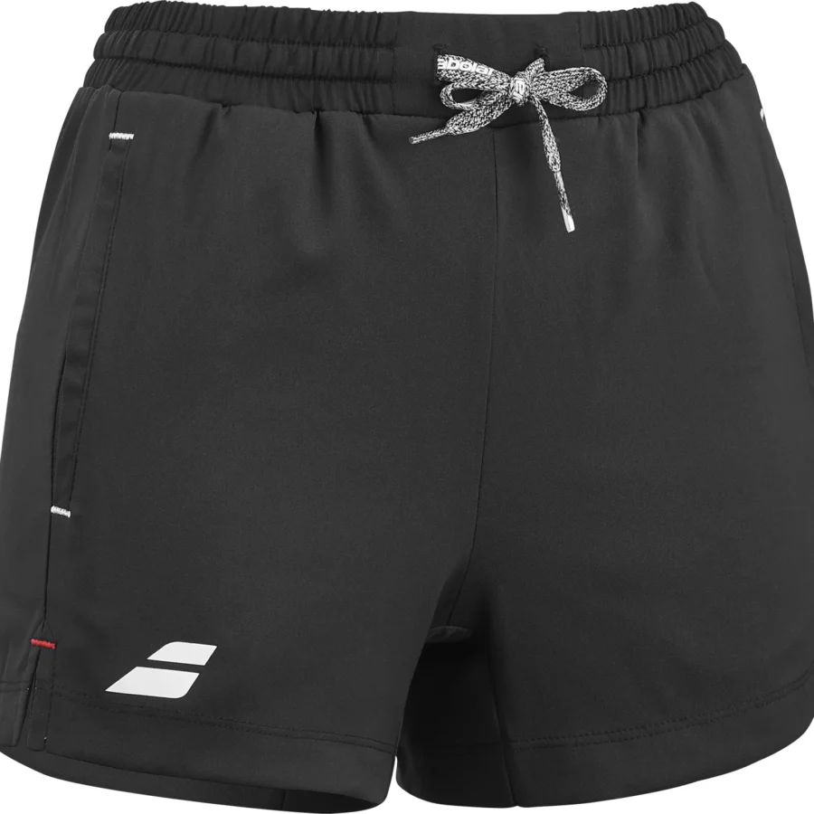 Short Babolat Exercise Fille Noir, taille à cordon