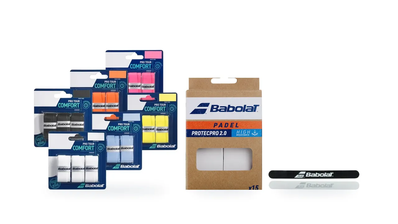 Surgrips Babolat Pro Tour et protections de cadre Babolat Protecpro