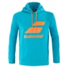 Sweat à capuche Babolat Exercise Hood Junior Turquoise Orange