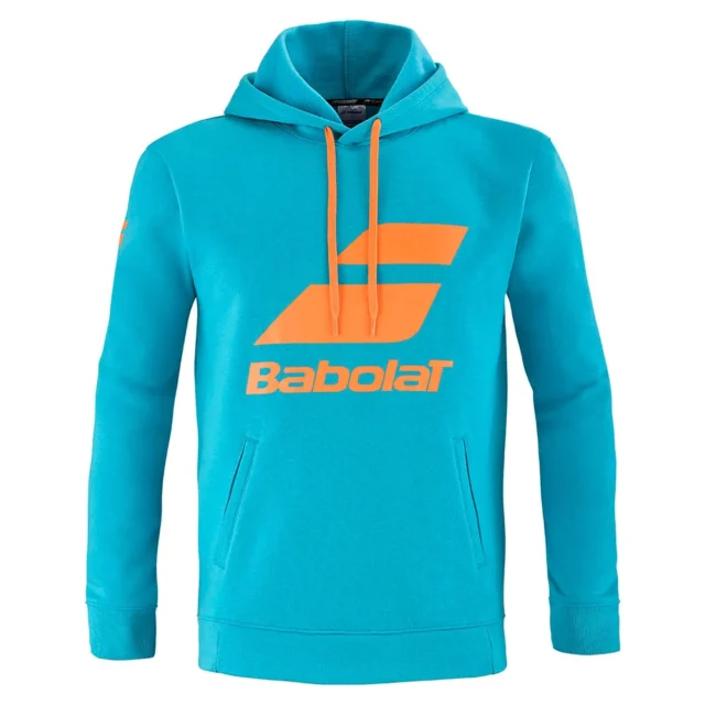 Sweat à capuche Babolat Exercise Hood Sweat Junior Turquoise / Orange
