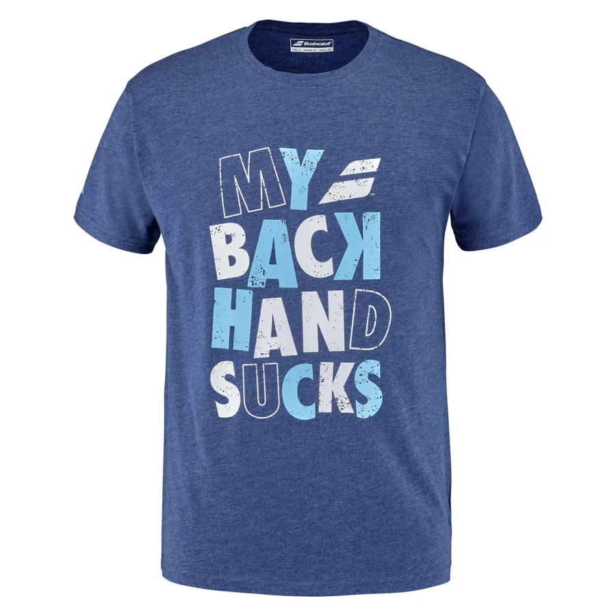 Tee-shirt Babolat Exercise Message Tee Men Bleu chiné