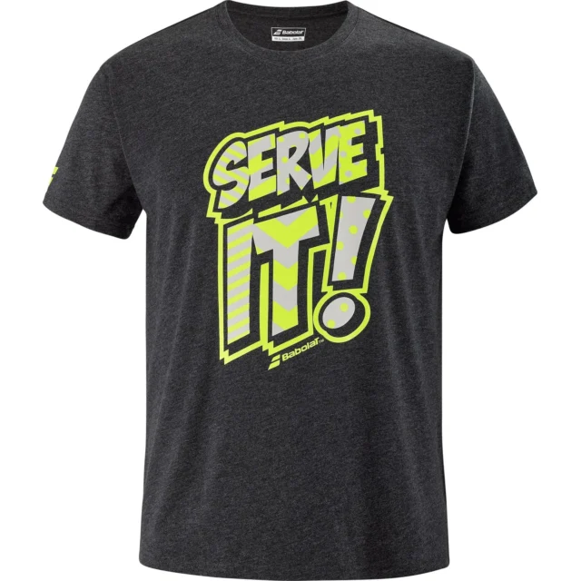 Tee-shirt Babolat Exercise Message Tee Homme Noir chiné