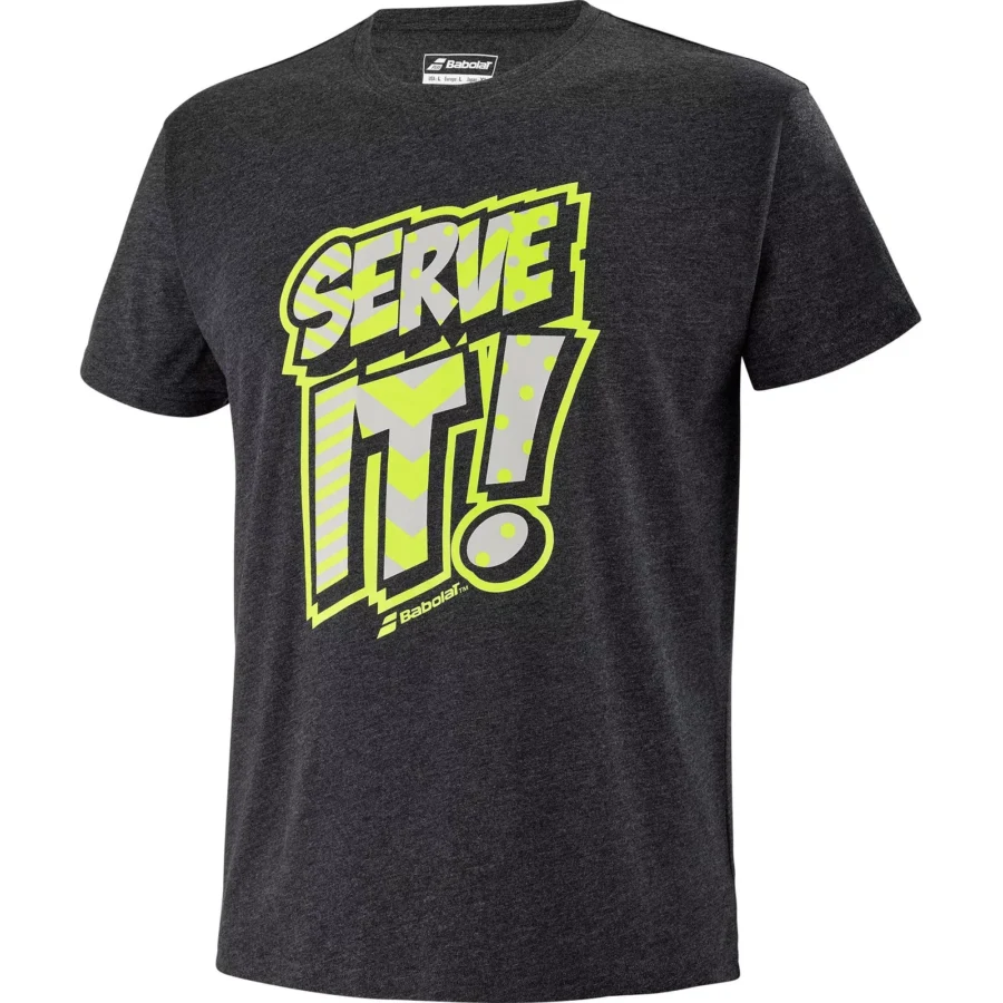 Tee-shirt Babolat Exercise Message Tee Homme Noir chiné