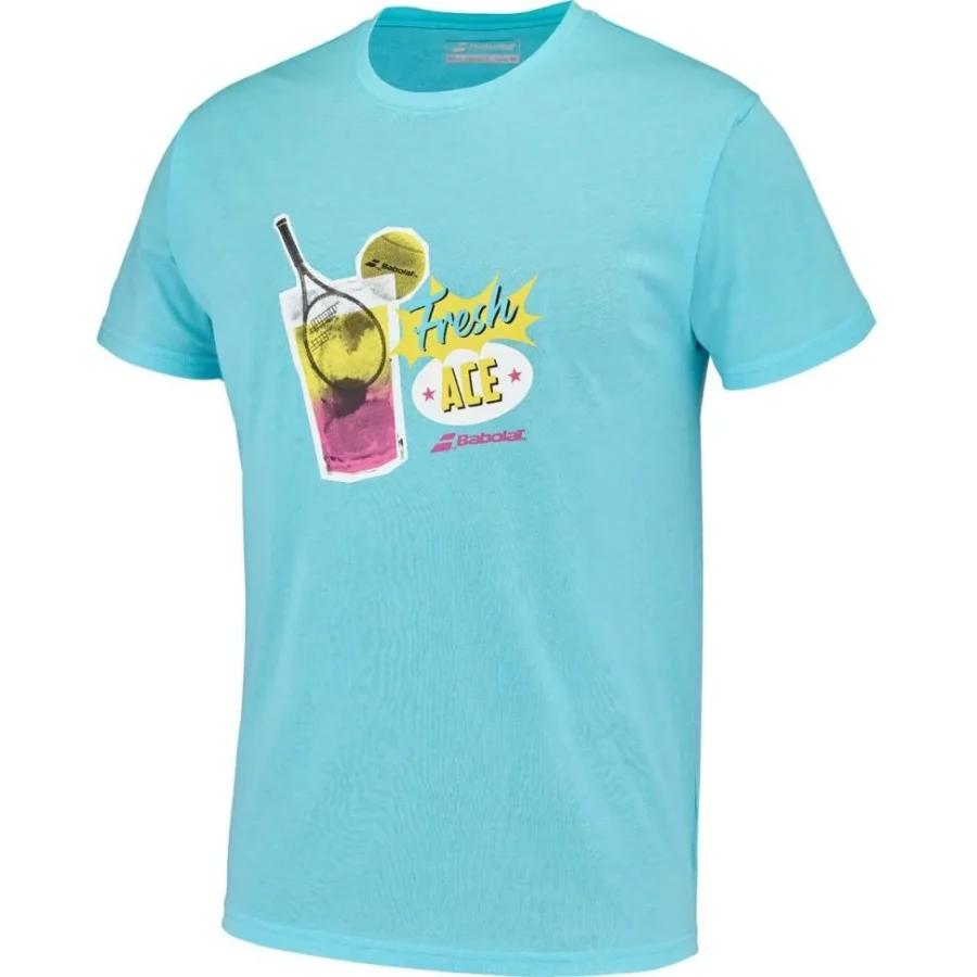 Tee-shirt Babolat Exercise Message Tee Men Turquoise