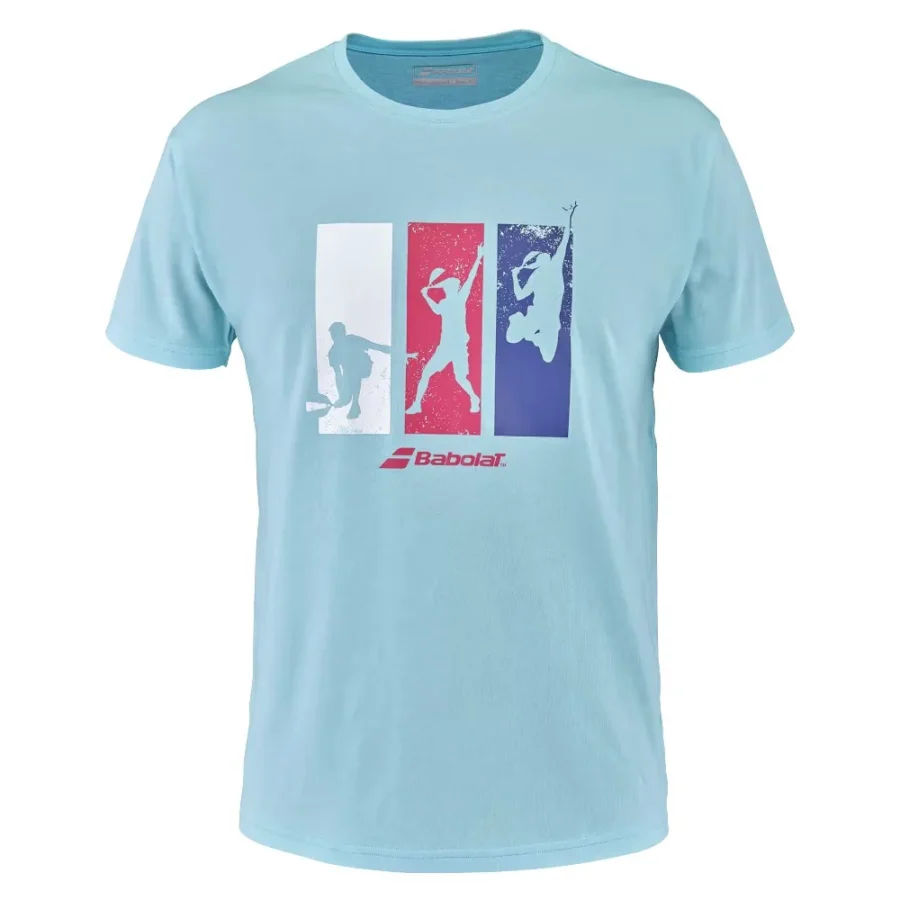 Tee-shirt Babolat Padel Cotton Tee Homme coupe régulière – Bleu angel