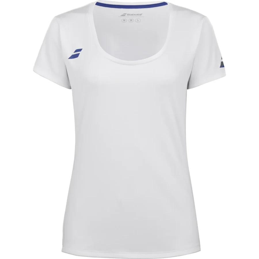 Tee-shirt Babolat Play Cap Sleeve Top Fille Blanc, Bleu clair, Bleu foncé, Rouge