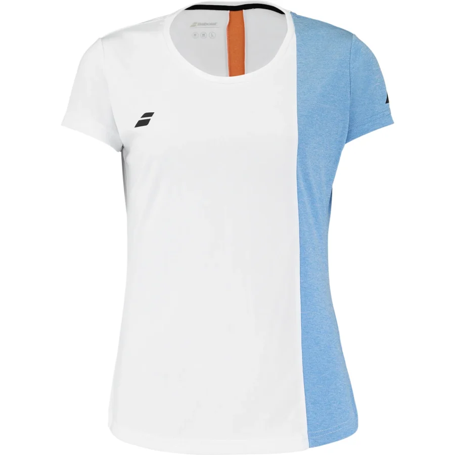 Tee-shirt Babolat Play Cap Sleeve Top Fille Blanc / Bleu