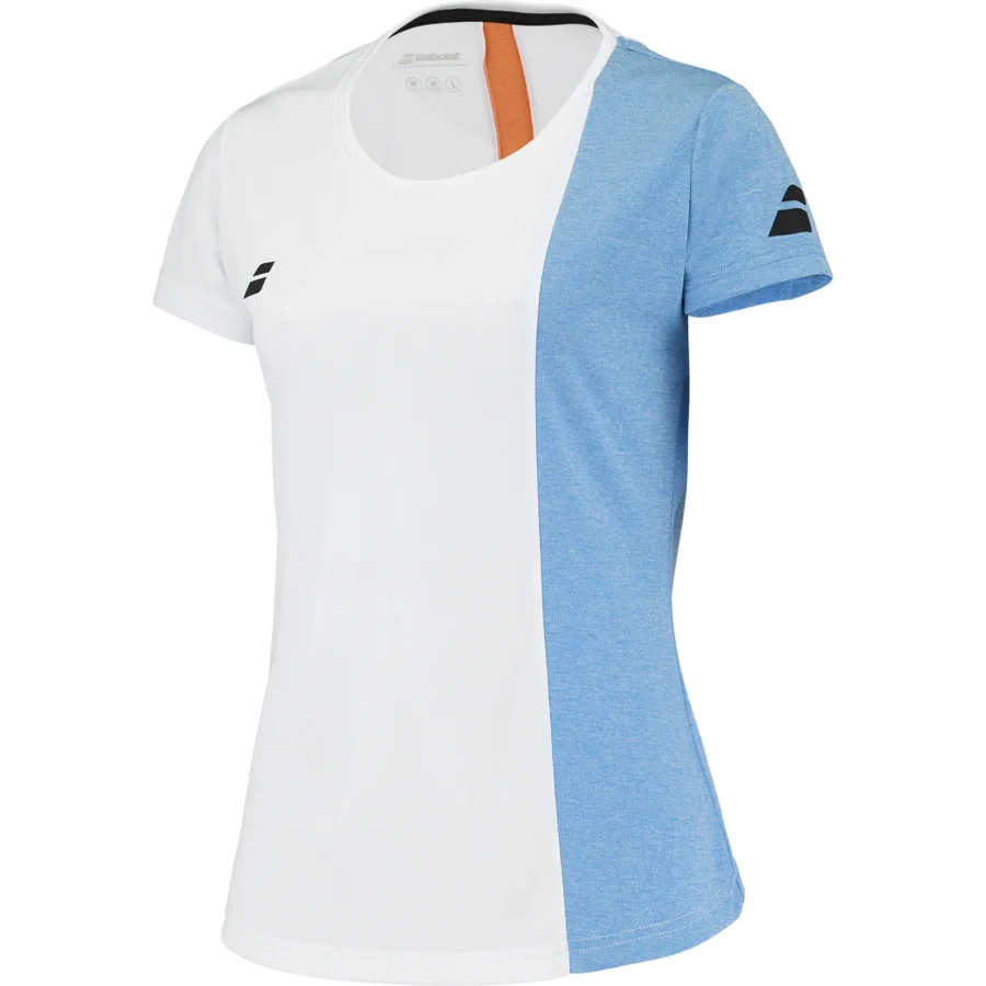 Tee-shirt Babolat Play Cap Sleeve Fille Blanc et bleu