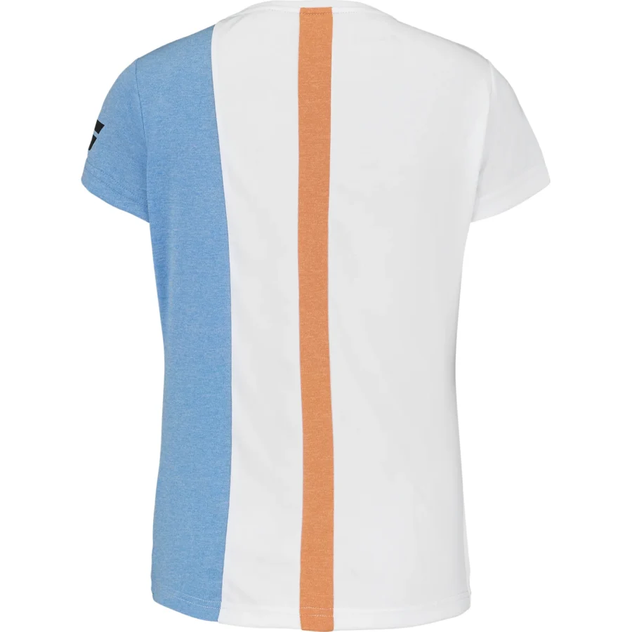 Tee-shirt Babolat Play Cap Sleeve Fille Blanc et bleu