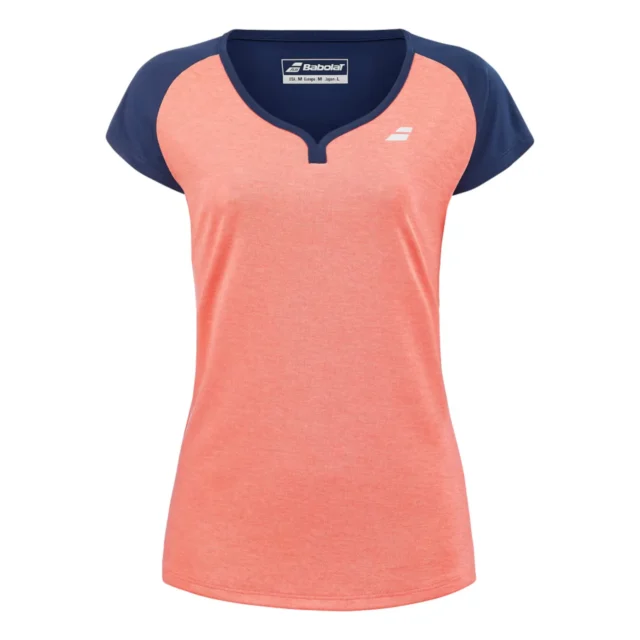 Tee-shirt Babolat Play Cap Sleeve Top Femme Orange / Bleu foncé