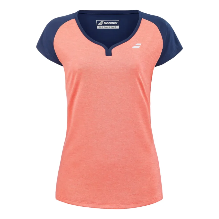Tee-shirt Babolat Play Cap Sleeve Top Femme Orange / Bleu foncé