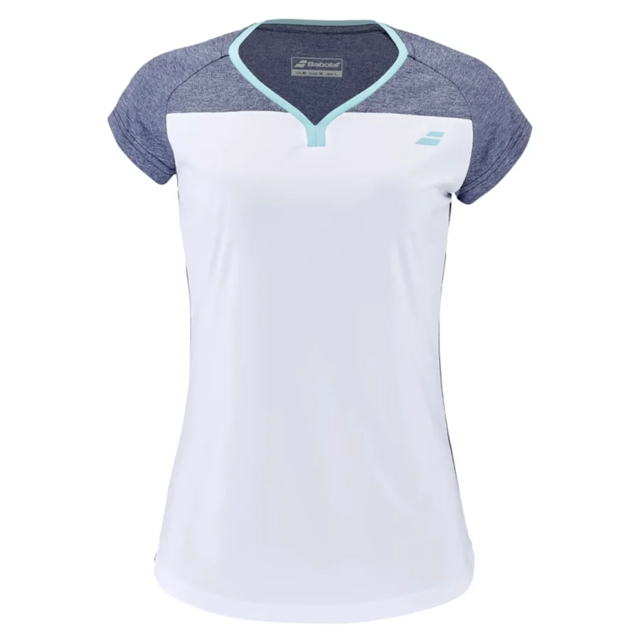 Tee-shirt Babolat Play Cap Sleeve Top Fille Blanc / Gris