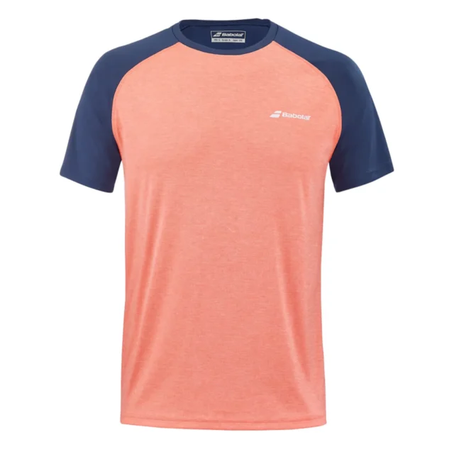 Tee-shirt Babolat Play Crew Neck Tee Homme Orange / Bleu foncé