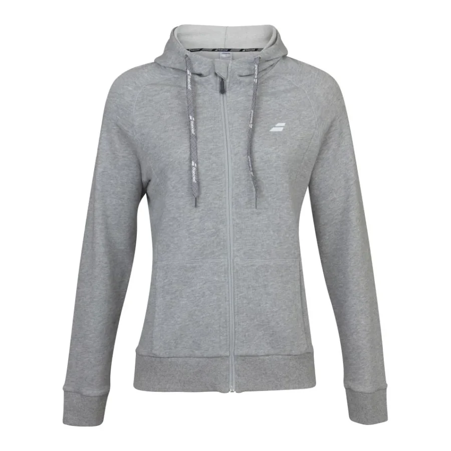Veste à capuche Babolat Exercise Hood Jacket Femme – Gris chiné