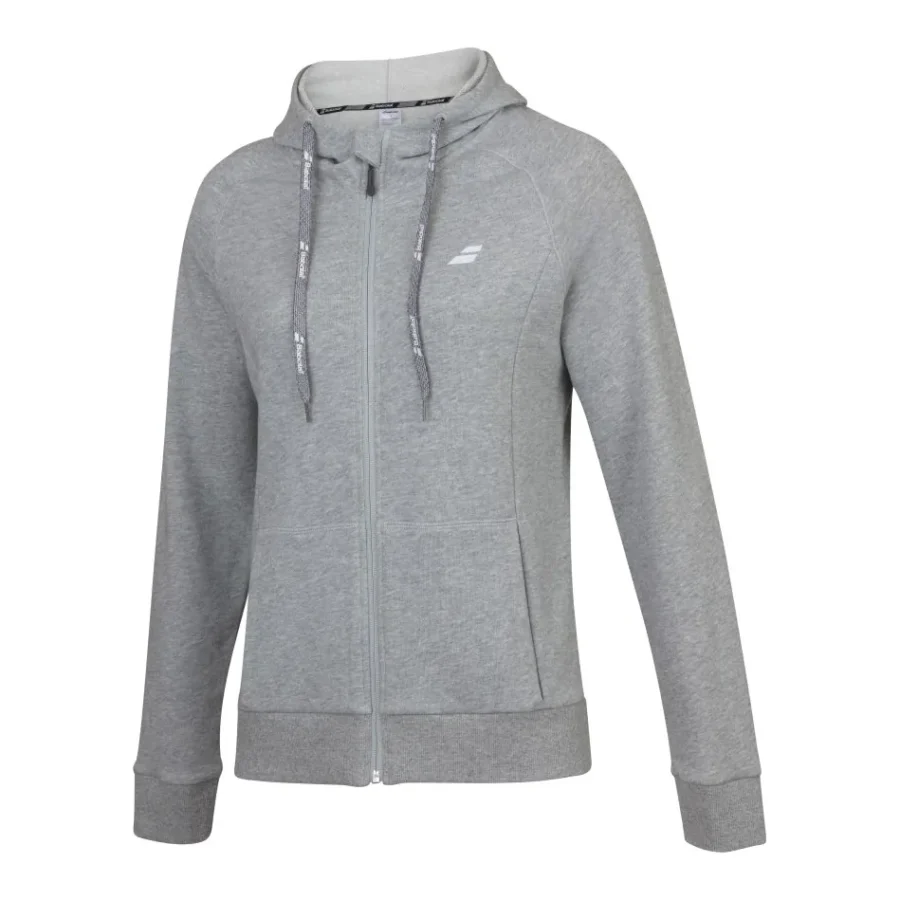Veste à capuche Babolat Exercise Hood Jacket Femme – Gris chiné