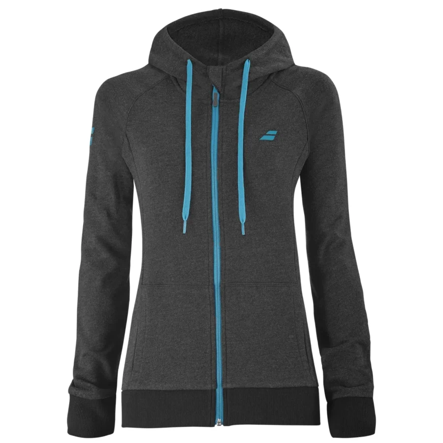 Veste à capuche Babolat Exercise Hood Jacket Femme – Noir chiné