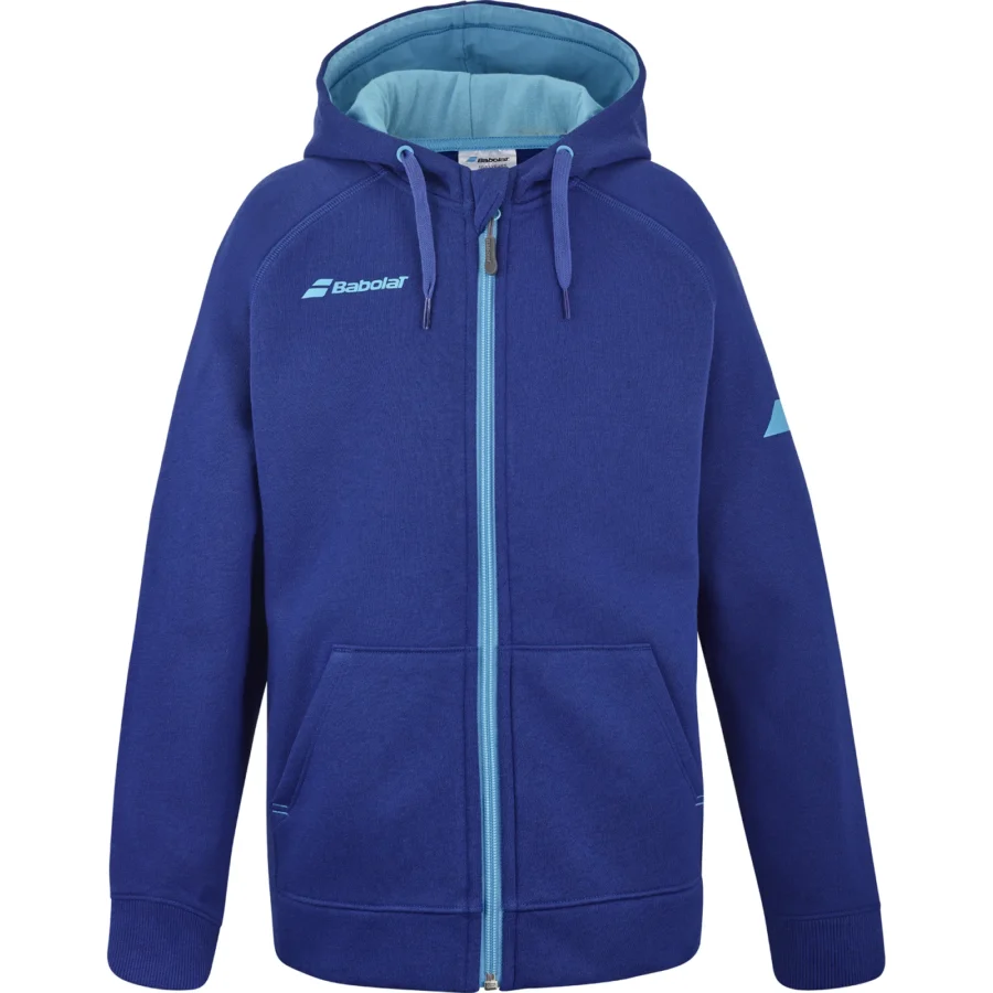 Veste à capuche Babolat Exercise Hood Jacket Junior Bleu