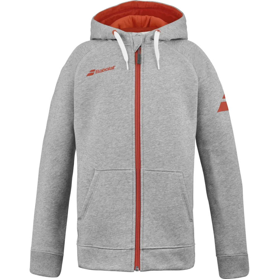Veste à capuche Babolat Exercise Hood Jacket Junior Gris
